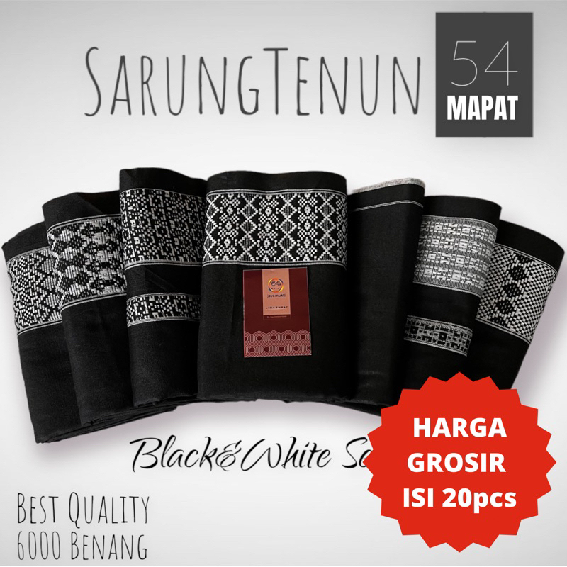Jual GROSIR SARUNG TENUN HITAM DOBBY ISI 20pcs | Shopee Indonesia