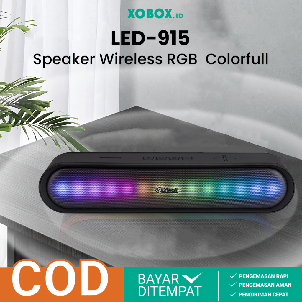 Jual Speaker Bluetooth LED915 Kisonli Soundbar Long Strip RGB Ligth 2 ...