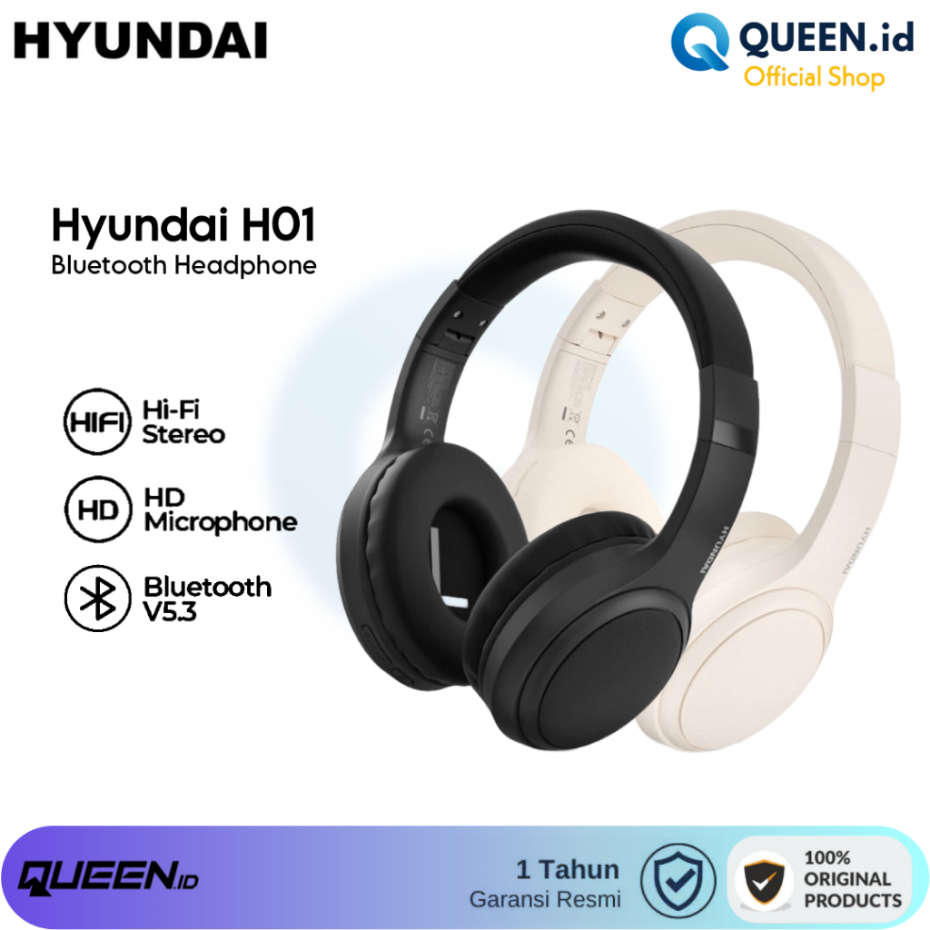 Jual HYUNDAI H01 Wireless Wired Bluetooth Headphone Headset 5.3 AUX ...