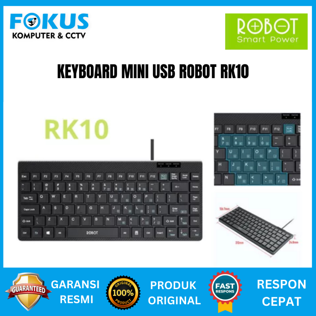 Jual Keyboard USB Wired Mini ROBOT RK10 | Shopee Indonesia