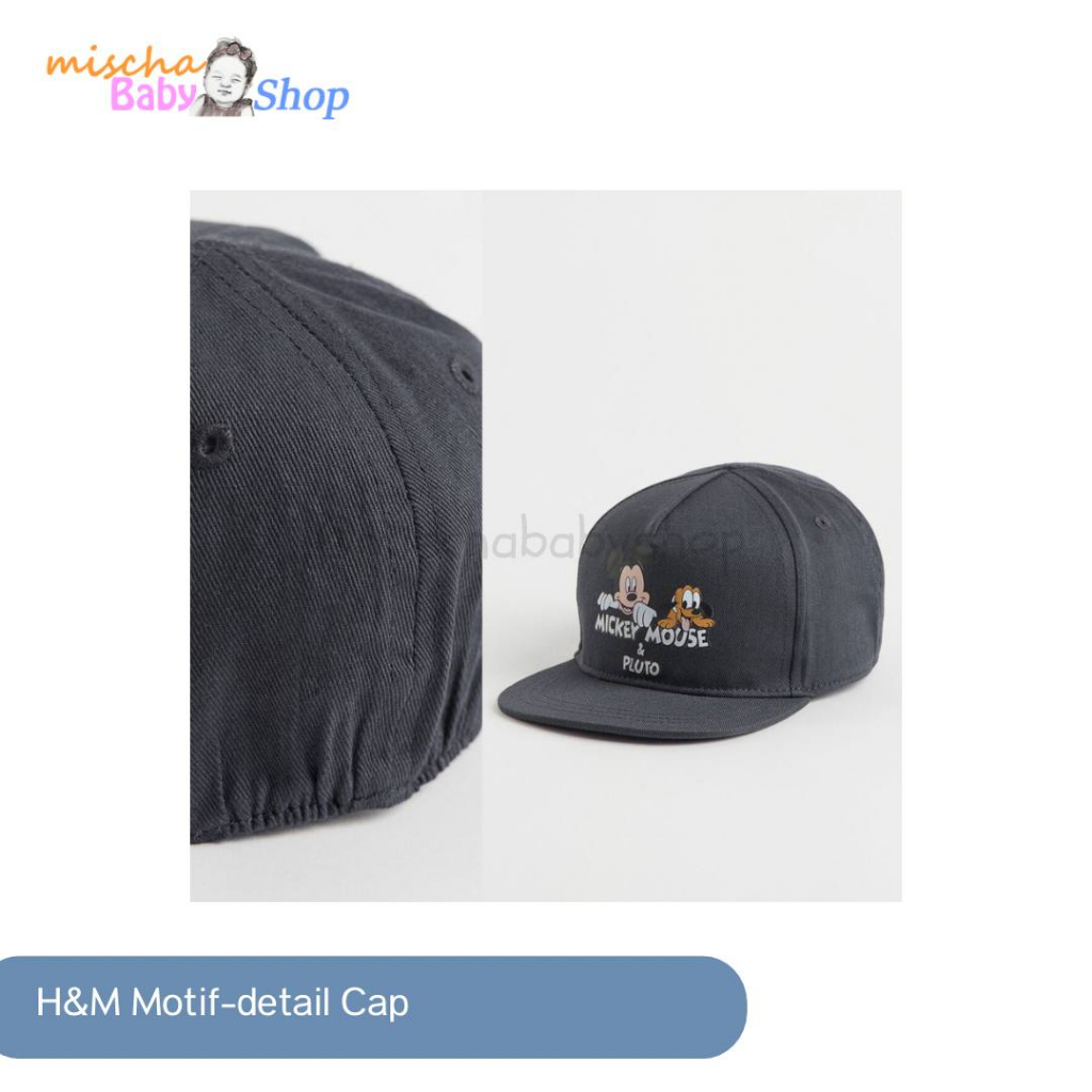 Jual H&M Motif-detail Cap Dark grey/Mickey mouse, Topi Anak