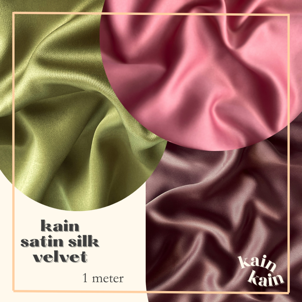 Jual 1 Meter Kain Satin Velvet- Bahan Daleman Kebaya/Dress/Furing ...