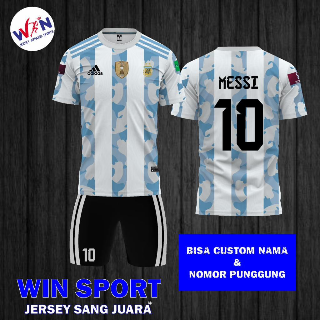 Jual Jersey Sepak Bola TIMNAS ARGENTINA HOME Finalissima 2022, Desain ...