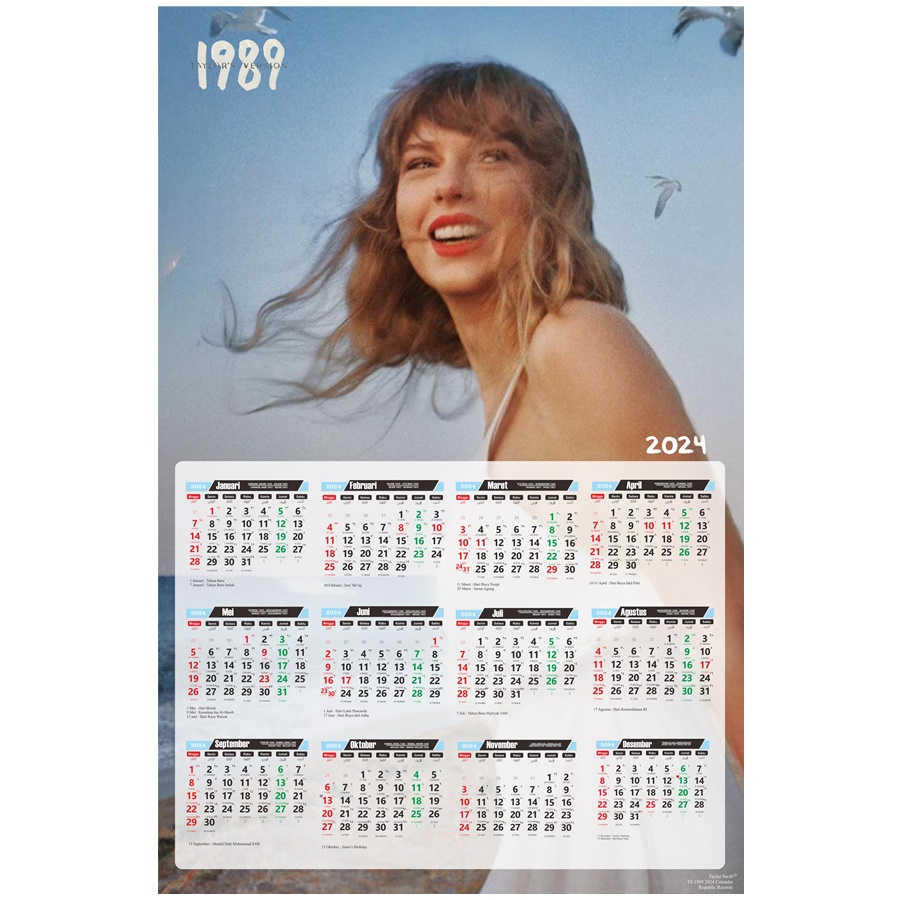 Jual Kalender Poster Taylor Swift Tahun 2024 | Shopee Indonesia