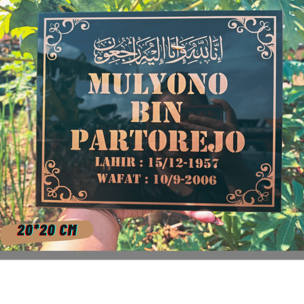 Jual PAPAN NAMA NISAN AKRILIK ISLAMI|KIKING MAKAM|NISSAN KUBURAN