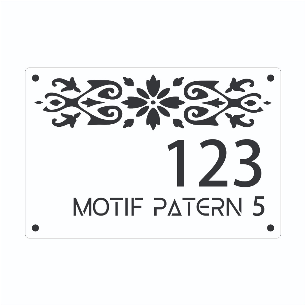 Jual Nomor Rumah Akrilik Laser Cut Timbul Pattern 30cm x 20cm | Shopee ...