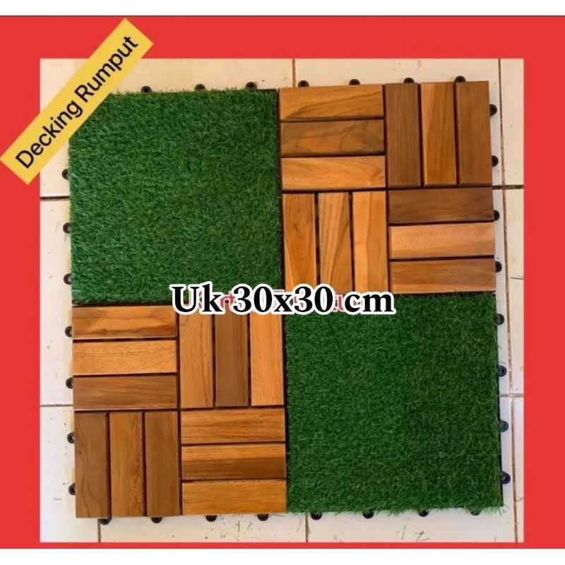 Jual Lantai Decking Tile Rumput Sintetis 30x30 cm | Shopee Indonesia