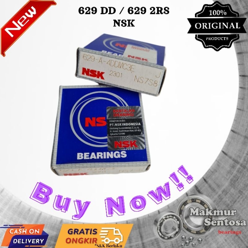 Jual Bearing 629 DD / 629 2RS NSK Original Made in Indonesia - Bearing ...