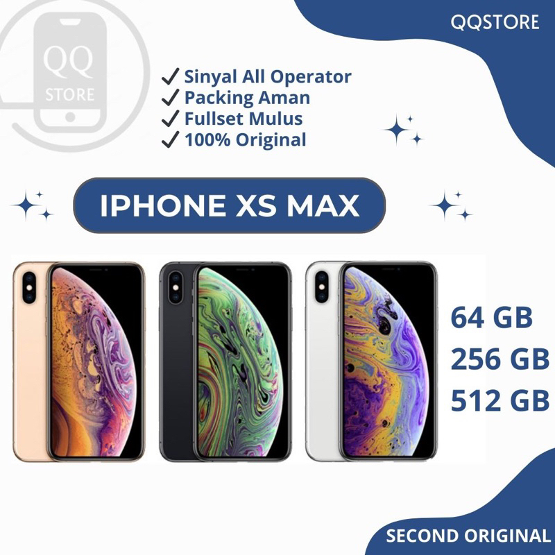 Jual iPhone XS MAX 64GB/256GB/512GB BEKAS ORIGINAL 100% | MULUS NORMAL