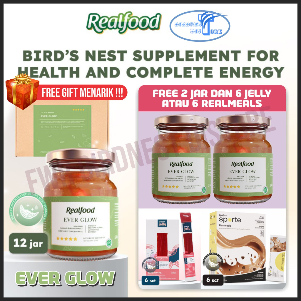 Jual Realfood Ever Glow 12 Jar Bird Nest Minuman Sarang Burung Walet