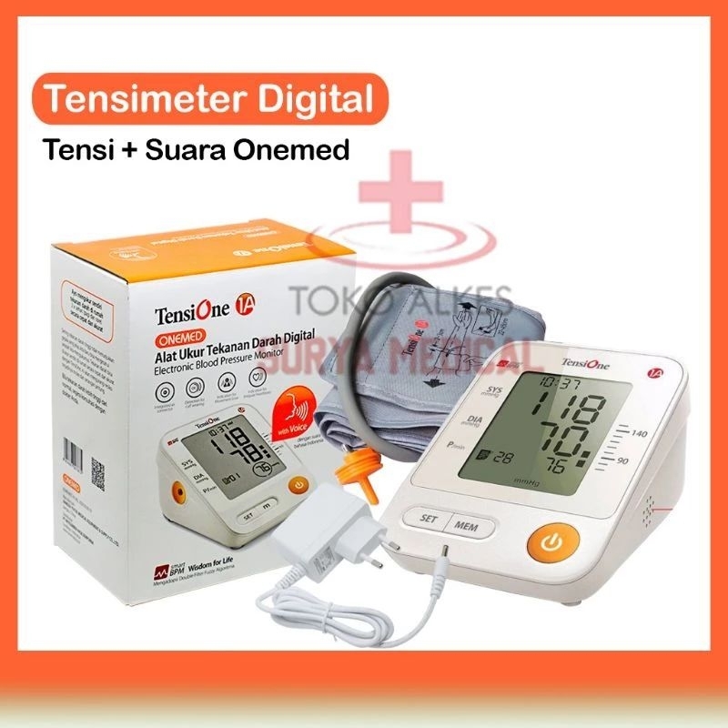 Jual Tensimeter Digital Dengan Suara TensiOne 1A OneMed + Adaptor ...