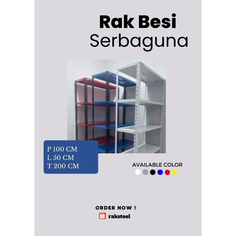 Jual RAK BESI 5 SUSUN UKURAN 100×50×200 CM | Shopee Indonesia