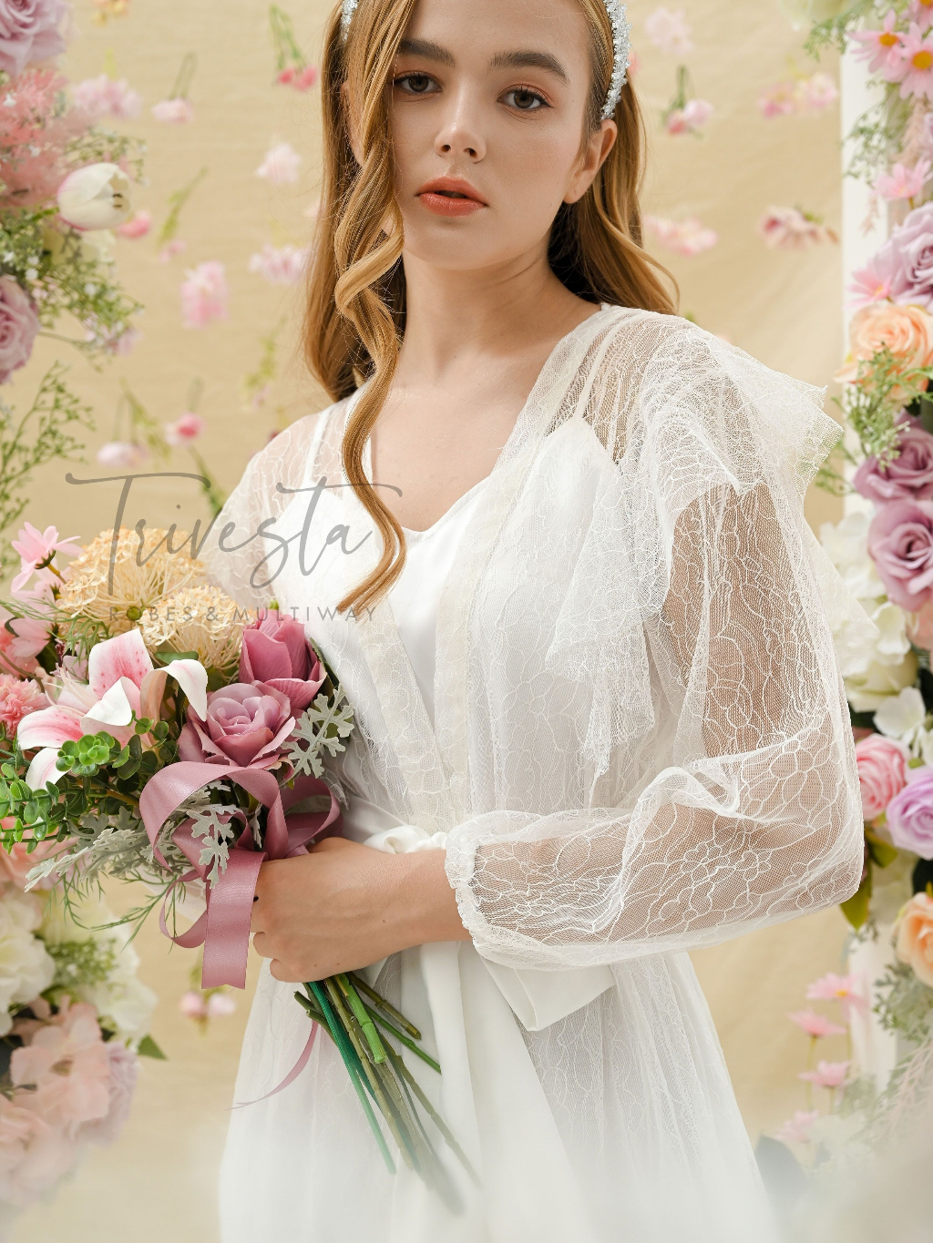 Jual Trivesta Robes - Clarabell Robe with Inner Satin - Enchanted ...