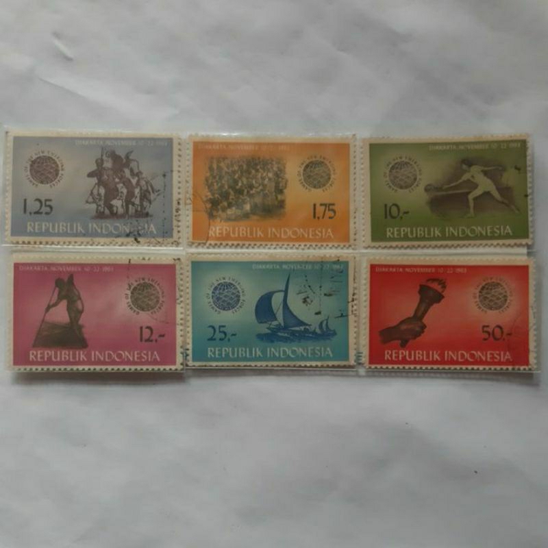 Jual Perangko Indonesia 1963 Seri Ganefo Set 6 Prangko Shopee Indonesia 8515