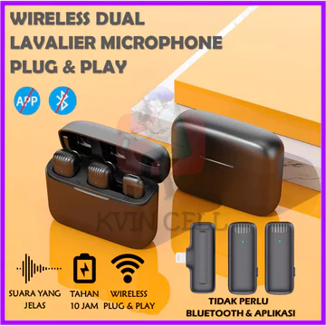 Mic Wireless Clip On Dual Lavalier Microphone Plug Play Lapel Mic With Charging Case Mikrofon