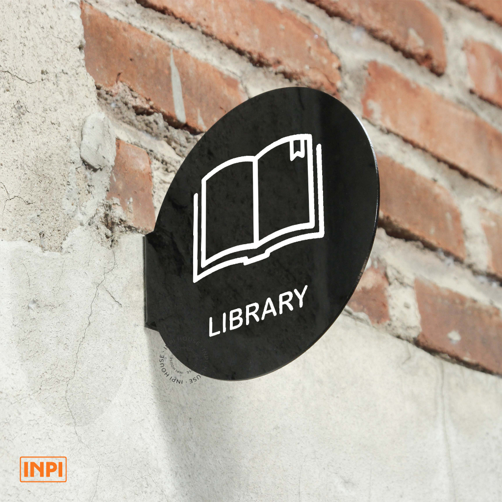 Jual INPI HOUSE Signage Library - Papan Tanda Area Baca Buku - Wall ...