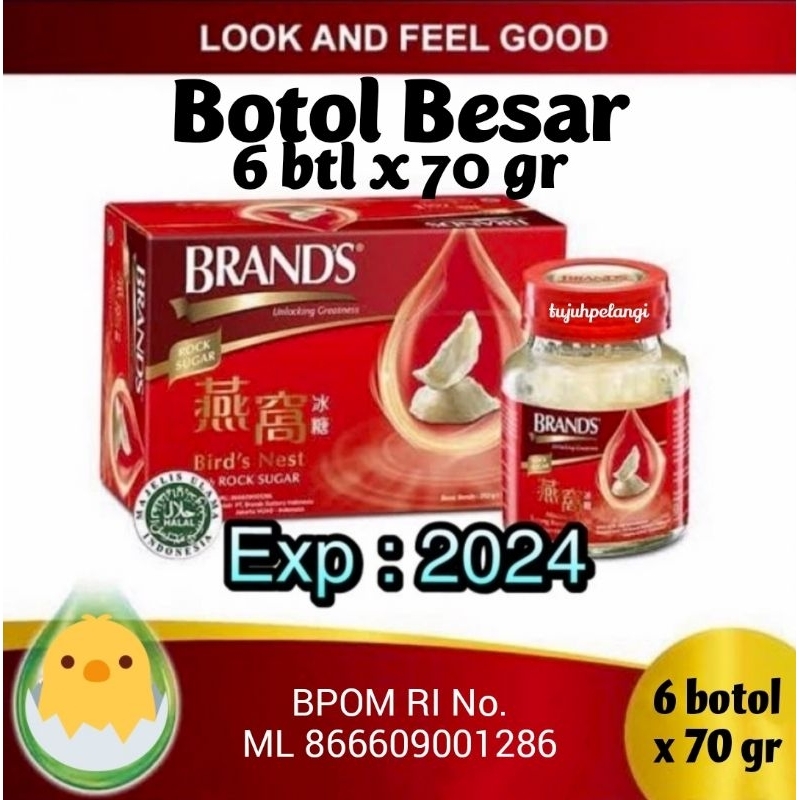 Jual BRAND'S Bird's Nest BRAND Sarang Burung Walet ASLI Botol Besar 70 ...