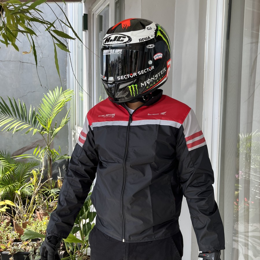 Jual Jaket Motor Parasut Honda Original Ahm Waterproof Windproof