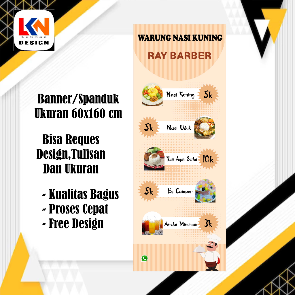 Jual Spanduk Banner Warung Nasi Kuning Uk 60x160cm Shopee Indonesia