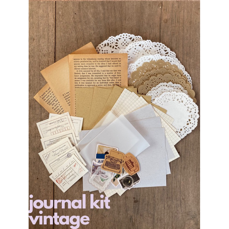 Jual JOURNAL KIT VINTAGE SCRAPBOOK (42pcs) | Shopee Indonesia