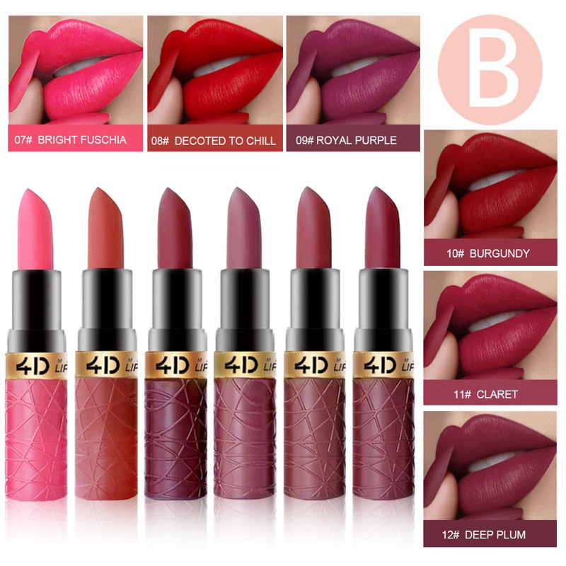 Jual Lipstik Mate 4D Awet Tahan Lama Pilihan Warna | Shopee Indonesia
