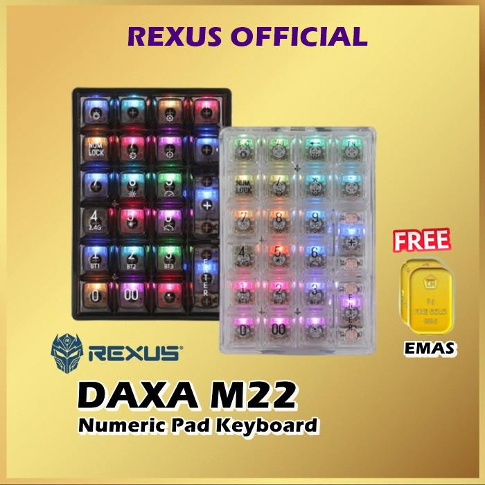 Jual Rexus Daxa M22 Keyboard Numeric Pad Mechanical Number Pad M 22 ...