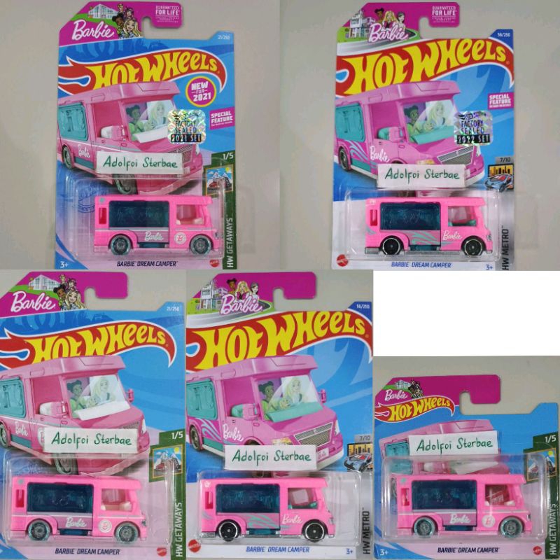 Jual Hotwheels Hot Wheels Barbie Dream Camper Hw Metro Hw Getaways Factory Sealed Short Card 8823