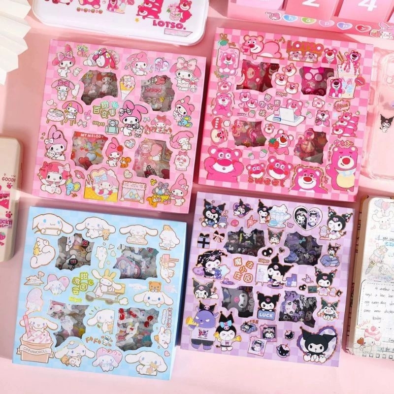 Jual Sticker Box Isi Lembar Sticker Sanrio Momo Cinamon Kuromi