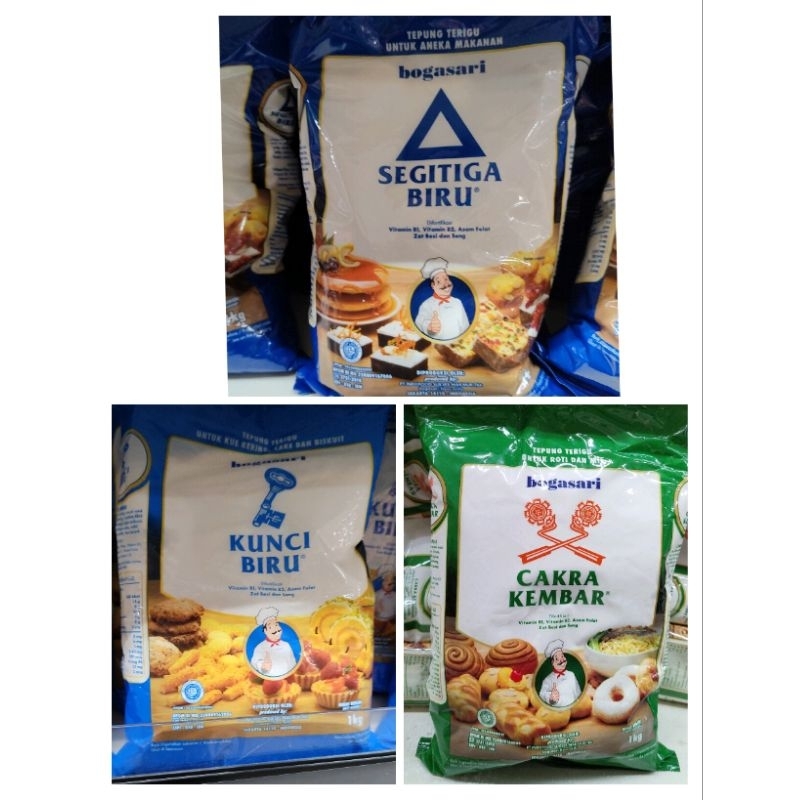 Jual 1kg!! Tepung terigu bogasari/Tepung terigu cakra kembar/tepung ...
