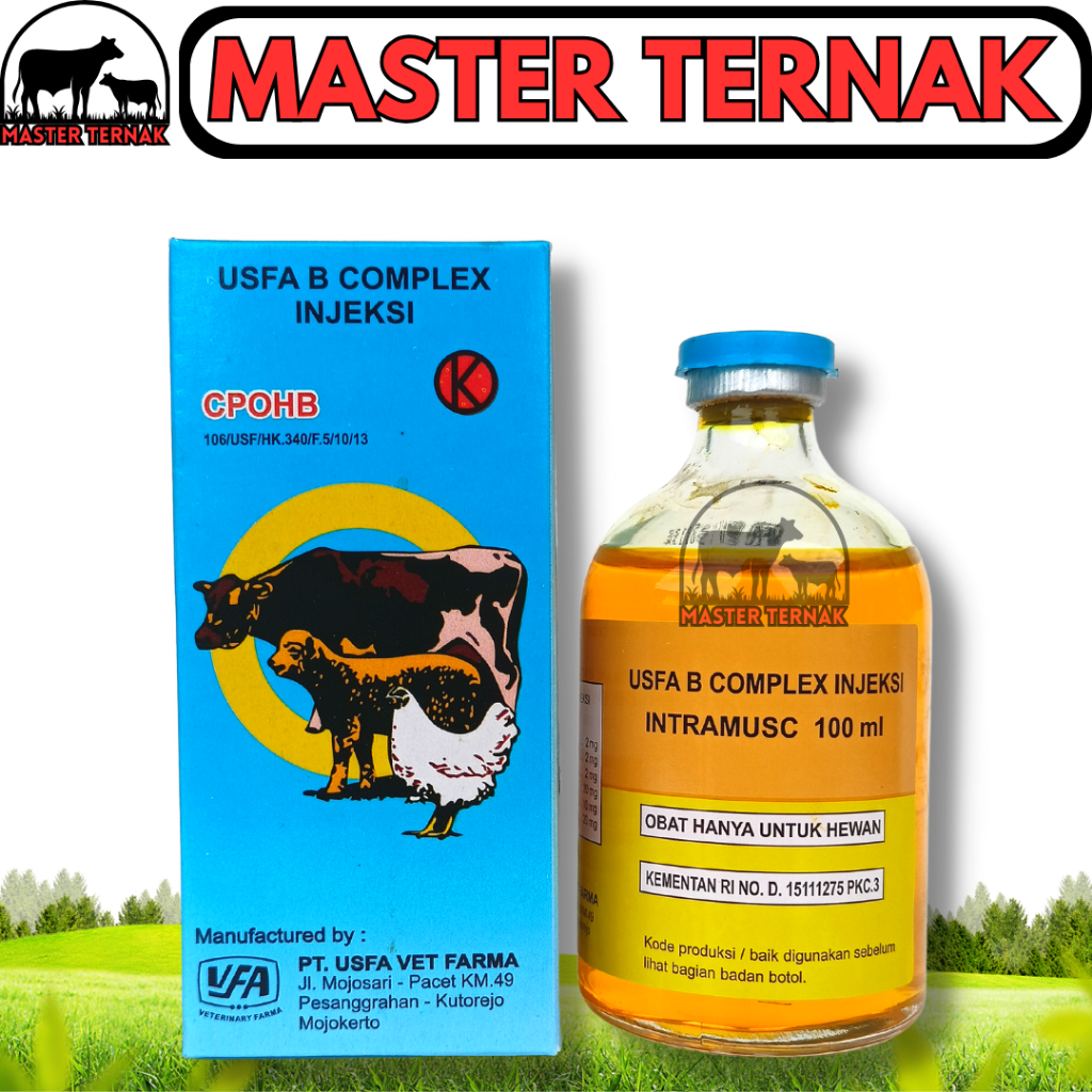 Jual USFA B COMPLEX INJEKSI 100 ML- VITAMIN B KOMPLEKS 100 ML HEWAN ...