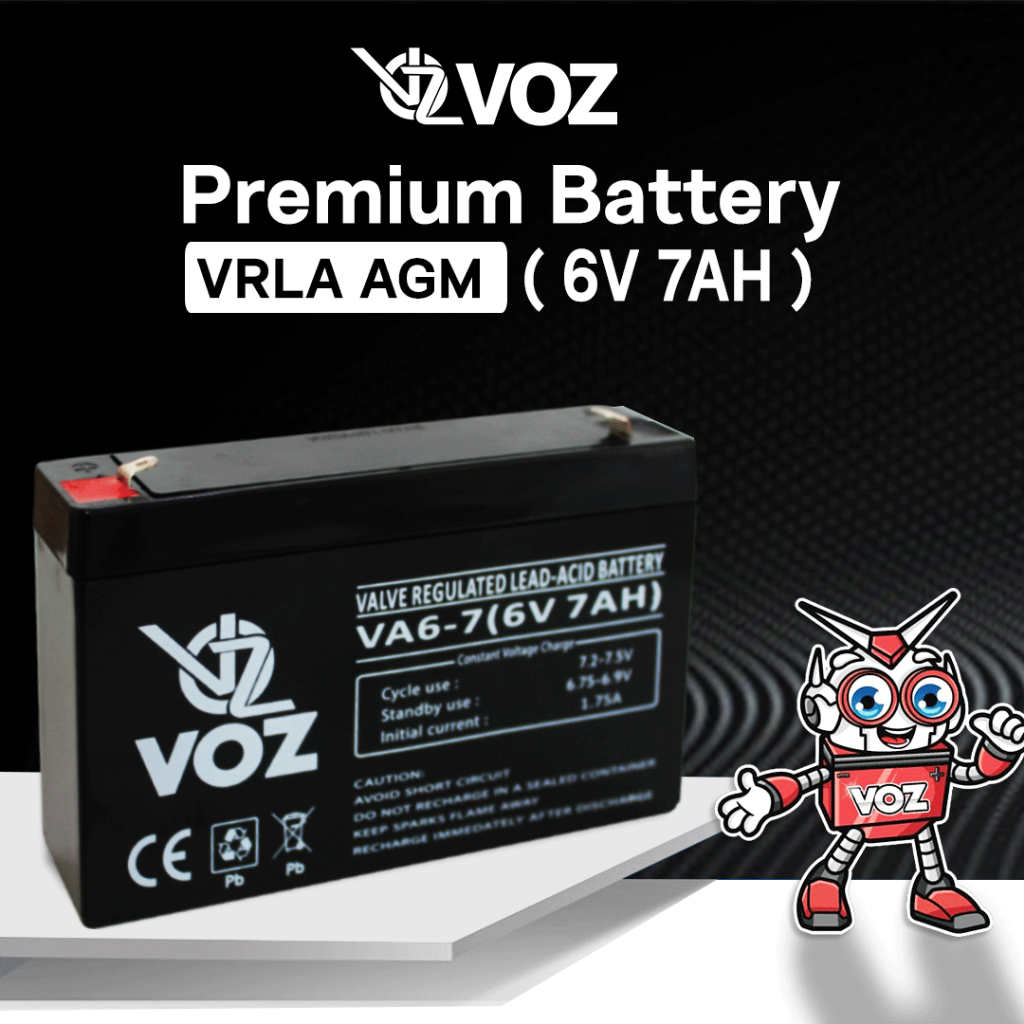 Jual AKI KERING ACCU BATERAI 6V 7A 7AH VOZ | Shopee Indonesia