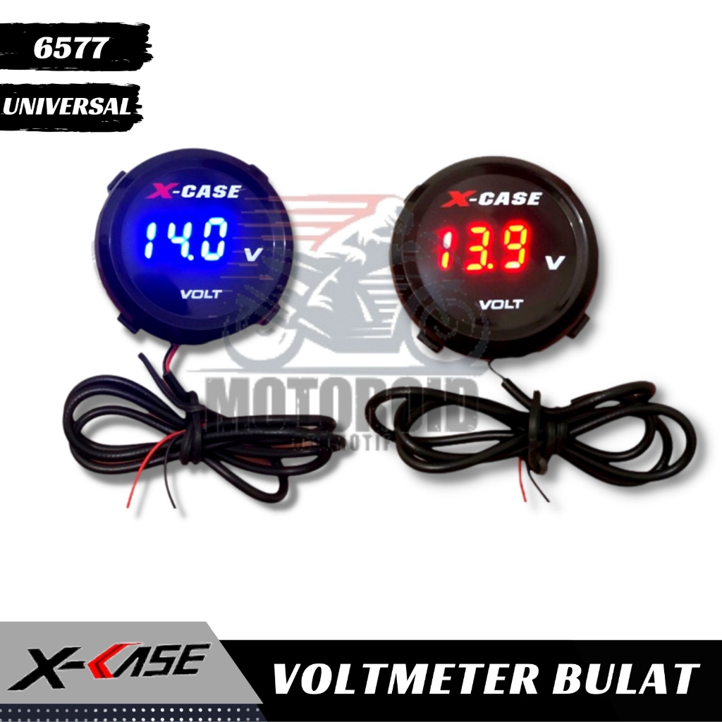 Jual Voltmeter Mini Bulat 6577 Pengukur Aki Listrik Digital Waterpoof