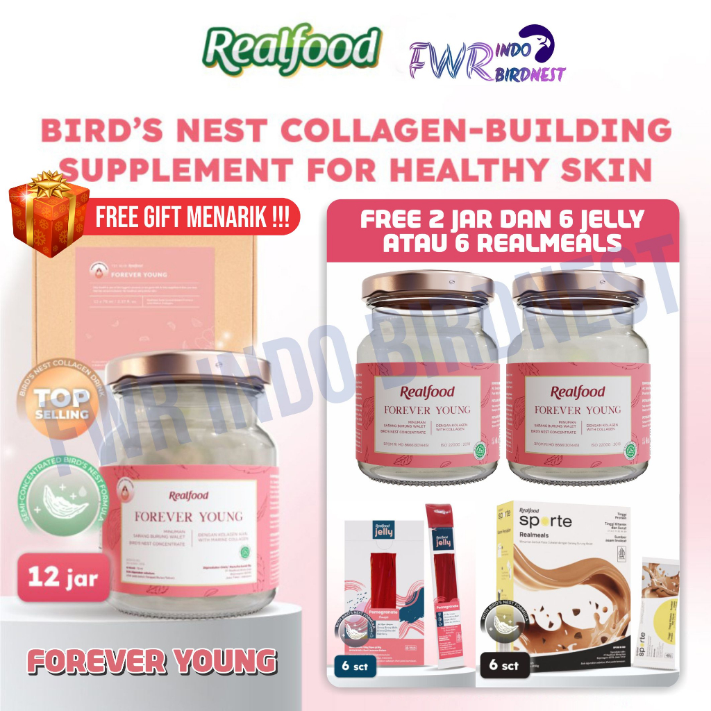 Jual Realfood Forever Young 12 Jar Bird Nest Collagen Drink Sarang