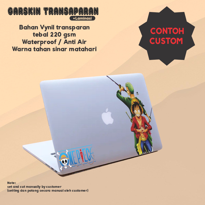 Jual Custom Motif Transparant Anti Gores Premium Inch Sticker Pelindung Laptop