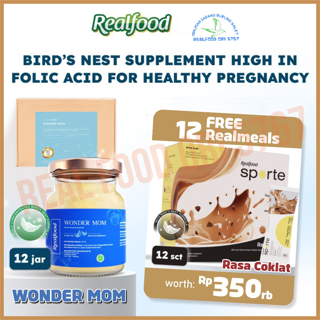 Jual Realfood Wonder Mom 12 Jar Free Hadiah Bird Nest Vitamin Ibu Hamil