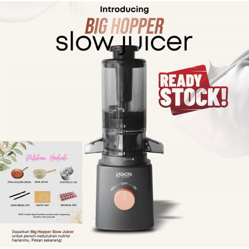Jual Signora Slow Juicer 100 Watt Jus Melimpah dari Apel Utuh, Ampas