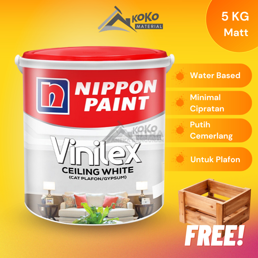 Jual Cat Plafon / Cat Gipsum Nippon Paint Vinilex Ceiling White 001 5 ...