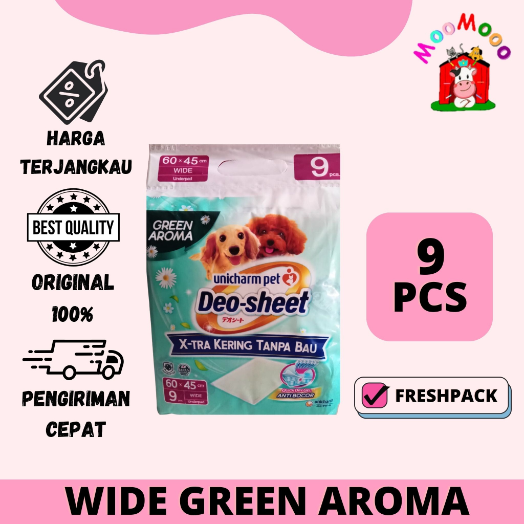 Jual Deo-sheet Unicharm Pet Wide Green Aroma isi 9 | Shopee Indonesia