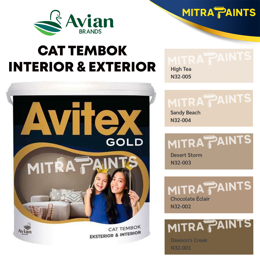 Jual CAT TEMBOK AVITEX GOLD 5 KG / AVIAN EKSTERIOR INTERIOR / COKLAT ...