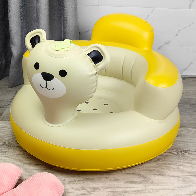 Jual Kursi Sofa Tiup PVC Tempat Belajar Duduk Bayi Baby Infant Seat Model Bebek Musik Kursi