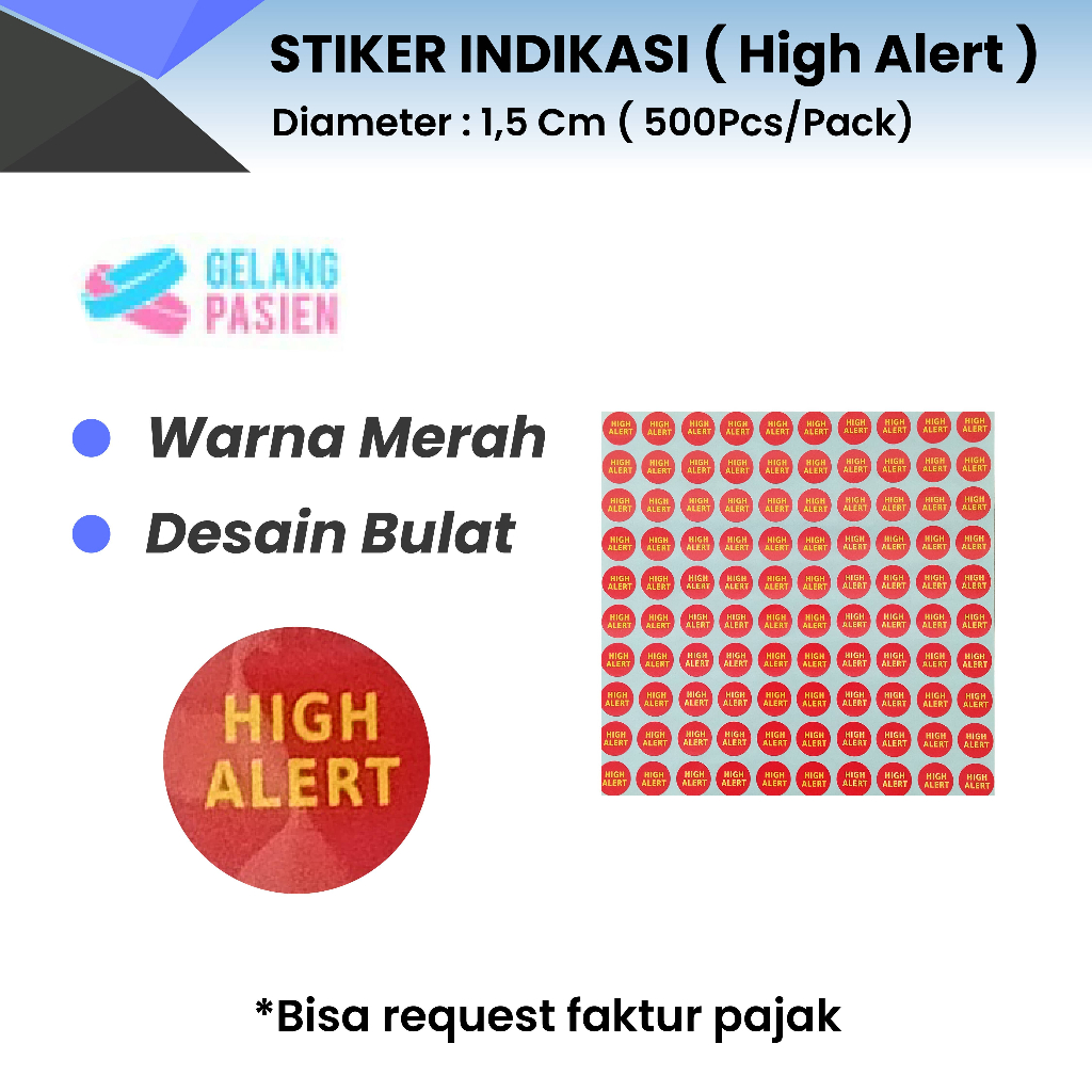 Jual STIKER INDIKASI RISIKO HIGH ALERT MURAH - Bulat, Merah | Shopee ...