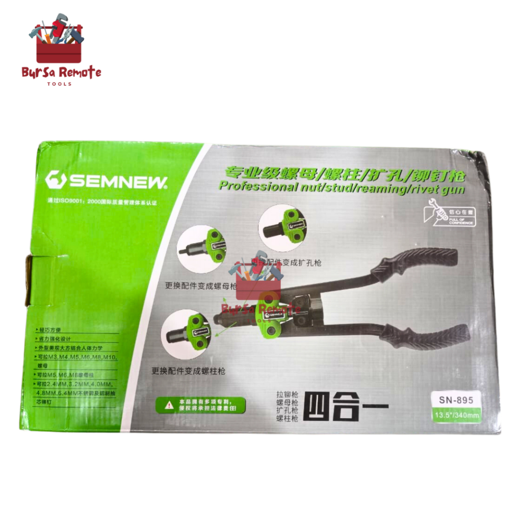 Jual SEMNEW 1Set M3-M10 Tang Paku Set Rivet Gun 13 Inch | Shopee Indonesia
