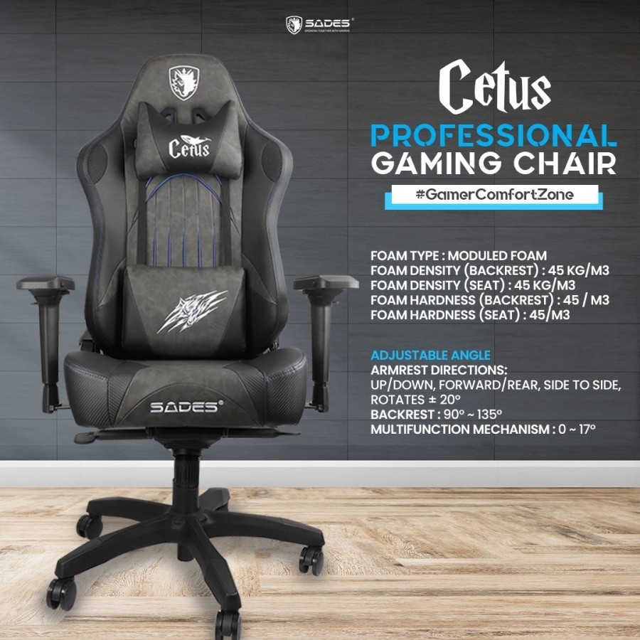 Jual Gaming chair sades Pvc leather large up 160kg 4D cetus - Kursi ...