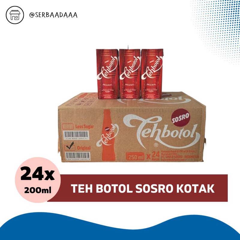 Jual Teh Botol Kotak Sosro 200 Ml Dus Isi 24 Pcs Shopee Indonesia