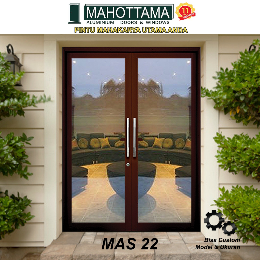 Jual MAHOTTAMA - Pintu Rumah Utama Kaca Aluminium 174 x 215cm Rumah 1