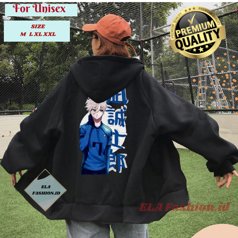 Jual Jaket Hoodie Zipper Nagi Seishiro Manga Blue Lock Wibu Style ...