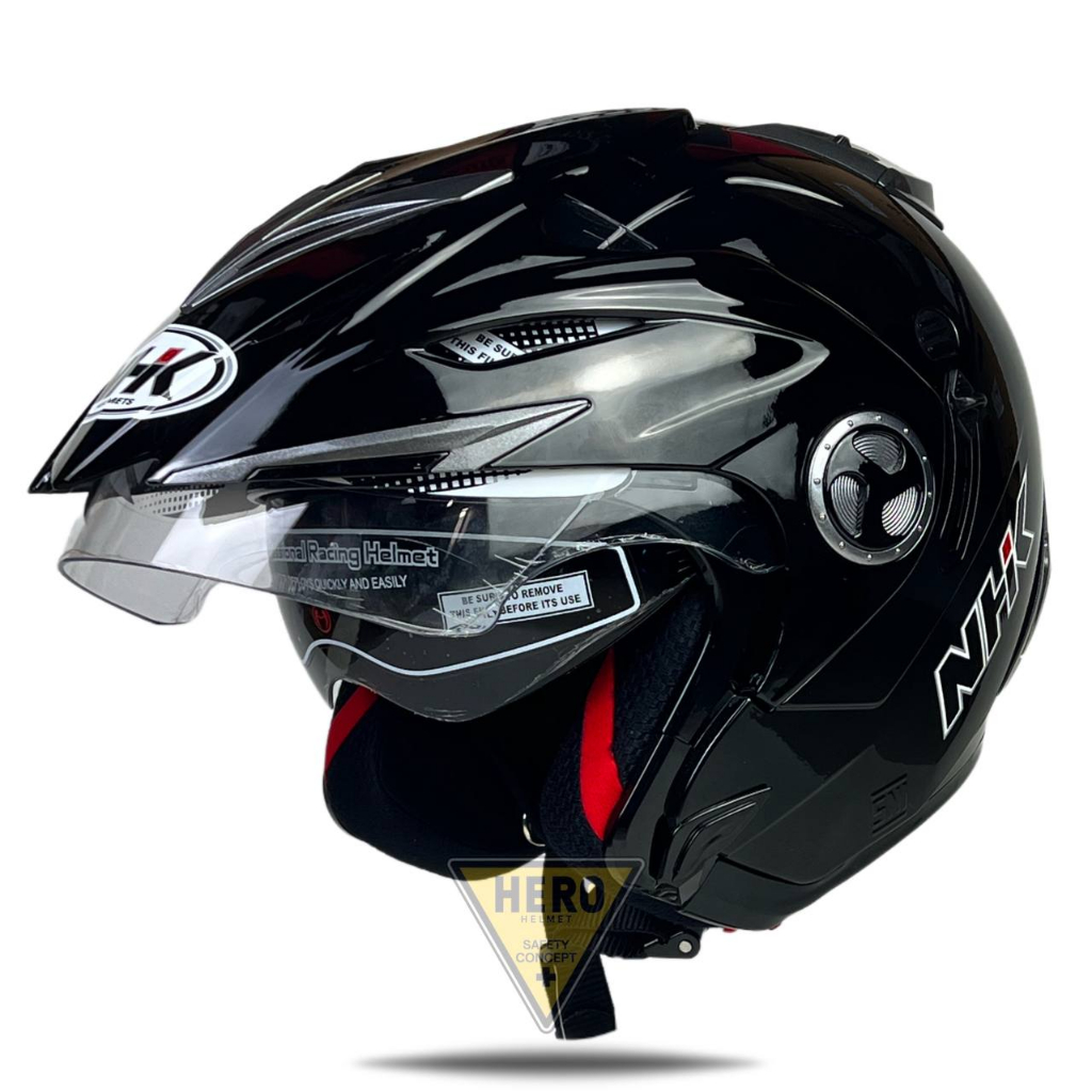 Jual Helm Half Face Nhk Aviator Double Visor Shopee Indonesia