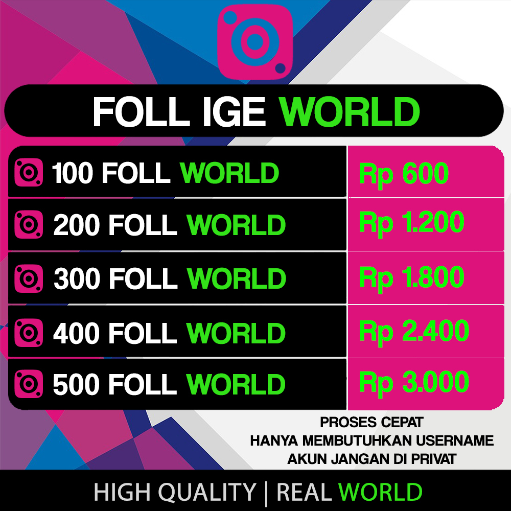 Jual FOLLOWERS INSTAGRAM WORLD GARANSI REFILL Shopee Indonesia