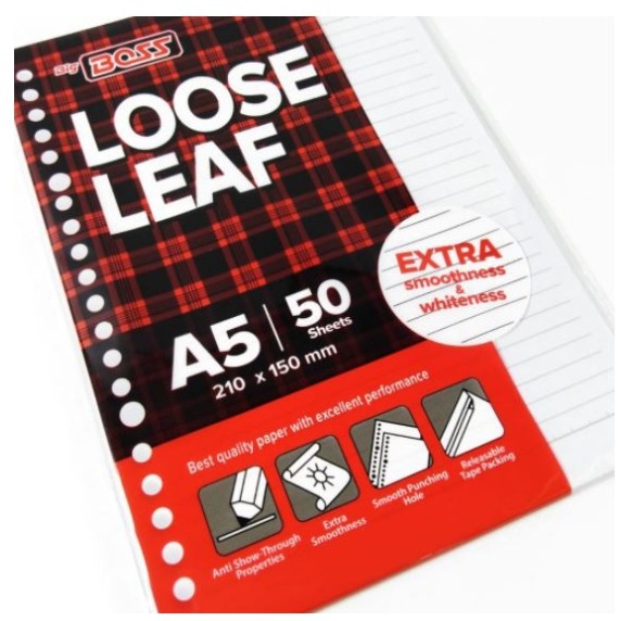 Jual Kertas Loose Leaf Isi Binder Big Boss B5 / A5 100 Lembar / 50 ...