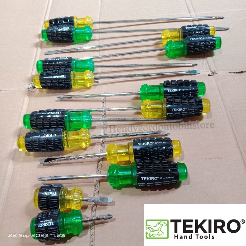 Jual Tekiro Obeng Gagang Karet Plus Minus Cushion Grip Original Obeng ...